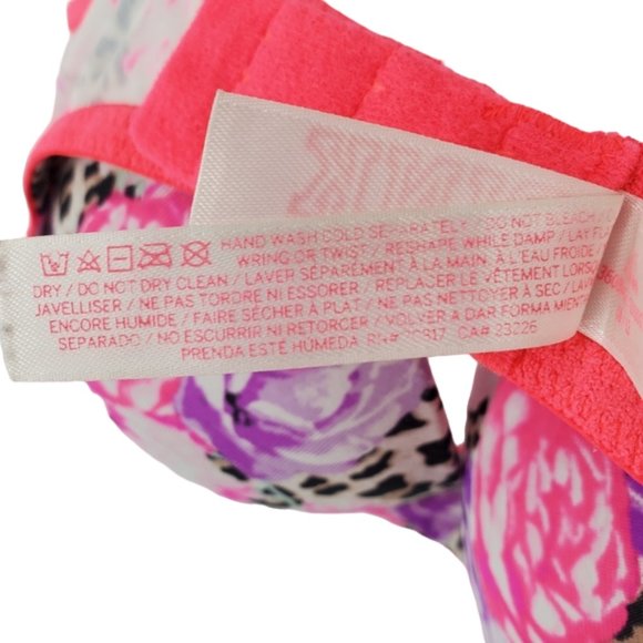 PINK Victoria's Secret Bra Wear Everywhere Push-up Pigeonnant Plunge Floral 32C - Picture 14 of 14